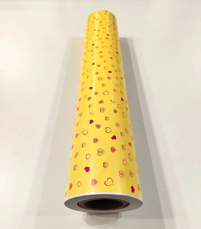 Rollos De Papel De Regalo Amarillo Con Corazones 62 Cm