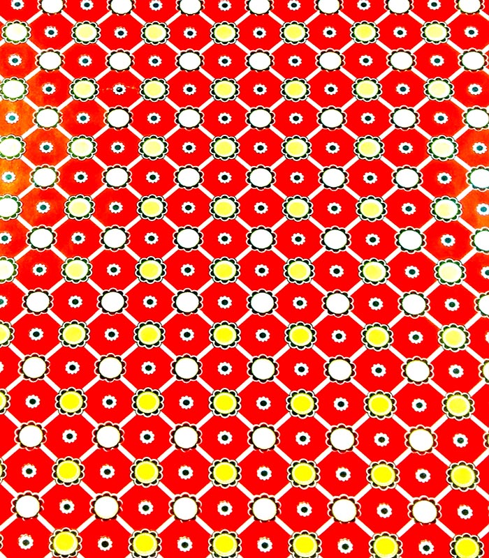 Rolos de Papel de Embrulho Vermelho, Borda Floral, 62 cm