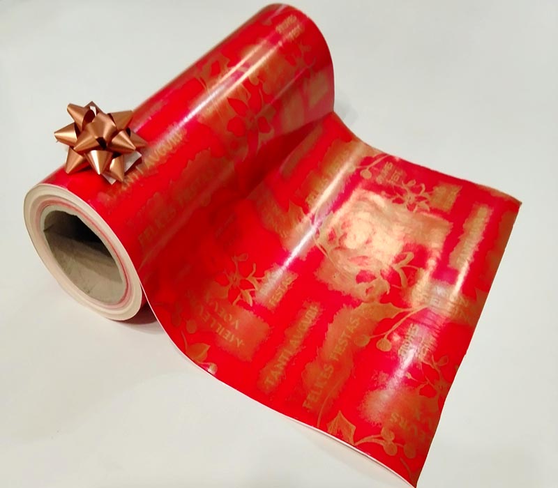 Carta da regalo rosso/dorato Buone Feste 31 cm