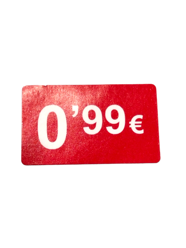 Rolă de etichete de la 0,99 EUR la 99,99 EUR /1000 de unități per rolă