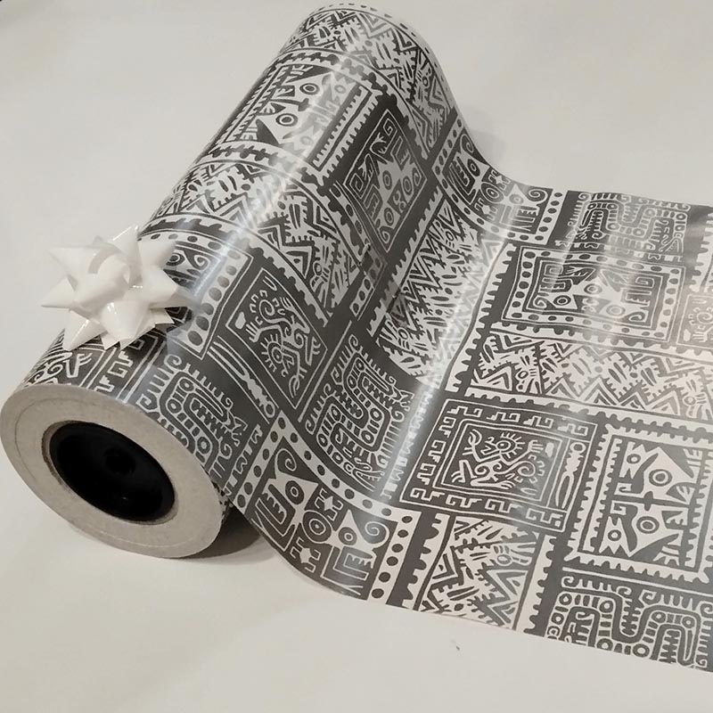 Gray Patterned Gift Wrap Rolls 31 cm