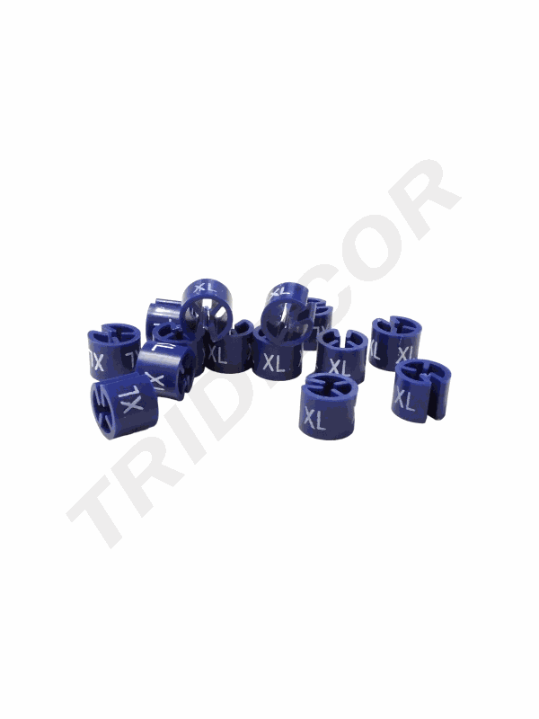 Clips identificador de tallas para perchas Talla XL Azul 500und