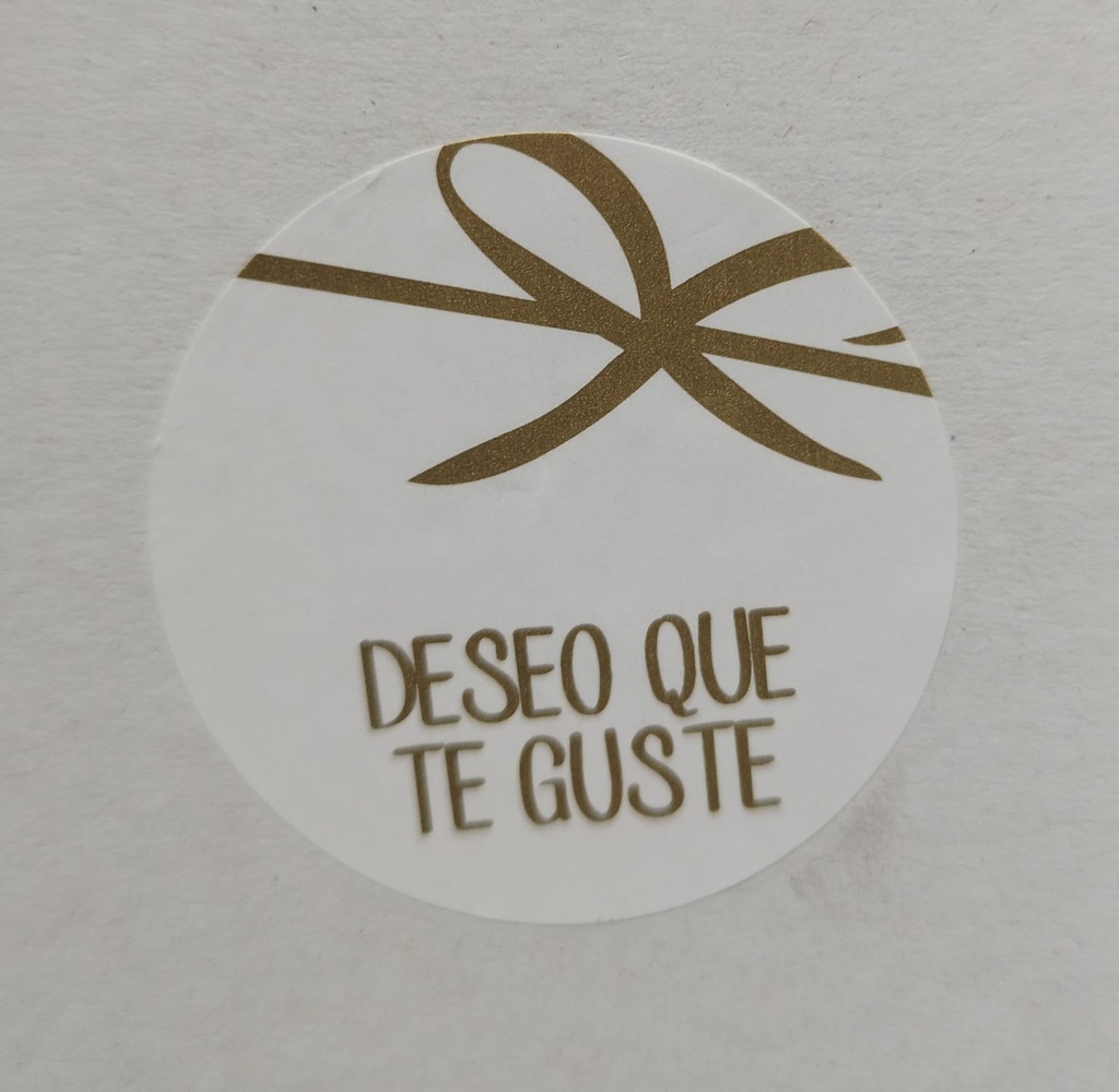 Etiqueta Deseo Que Te Guste Con Lazo En Dorado 500 Etiquetas