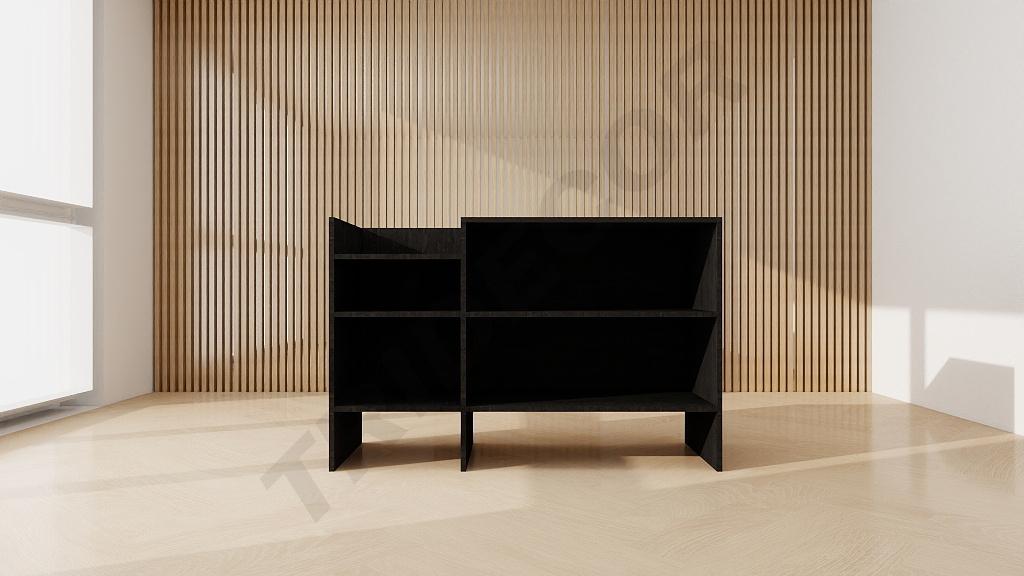Mostrador Simple Blanco/Negro 120x90x50 Cm