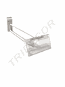 Gancho doble, color blanco, con portaprecios, para lama de aluminio, 20CM