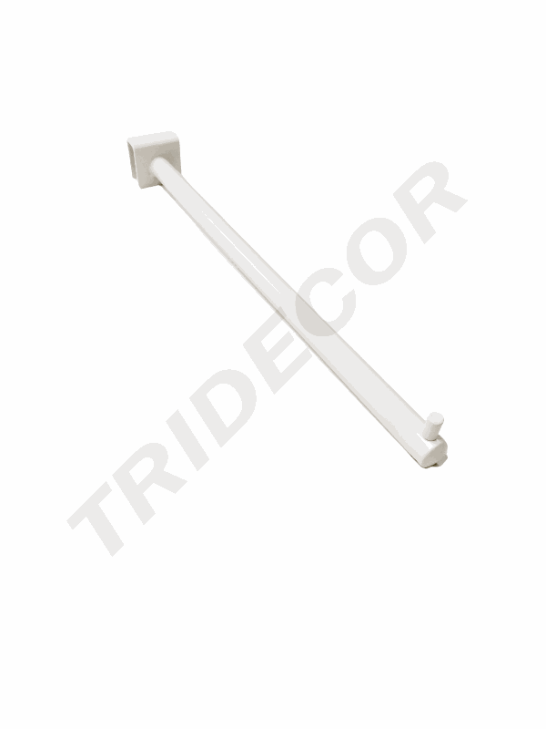 白色椭圆一钉卡扁管钩 35cm 16mm Gancho Con Un Clavo Color Blanco para El Tubo Rectángulo 50/caja