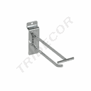 双线电镀带价格牌槽板钩 Gancho Doble Con Portaprecio para Panel de lama 6mm 15cm