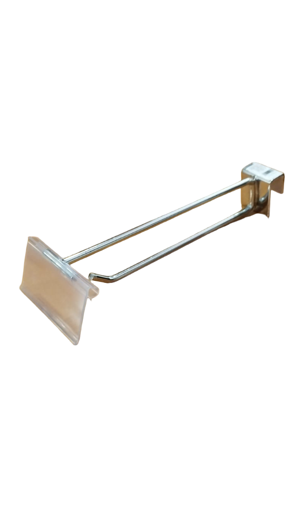 Cârlig dublu cu suport de preț pentru tub dreptunghiular 20cm 6mm