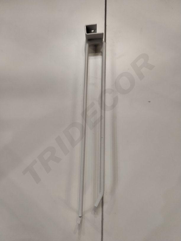 双线白色带价格牌卡扁管钩 Gancho Doble Blanco Con Portaprecio para Tubo Rectangular 6mm 35cm