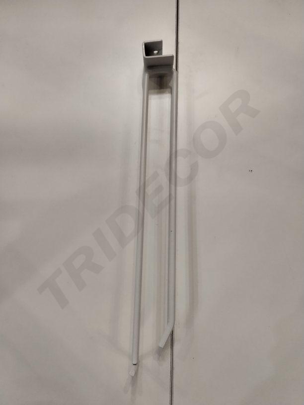 White Hook with Price Holder for Rectangular Tube 35 cm 6 mm