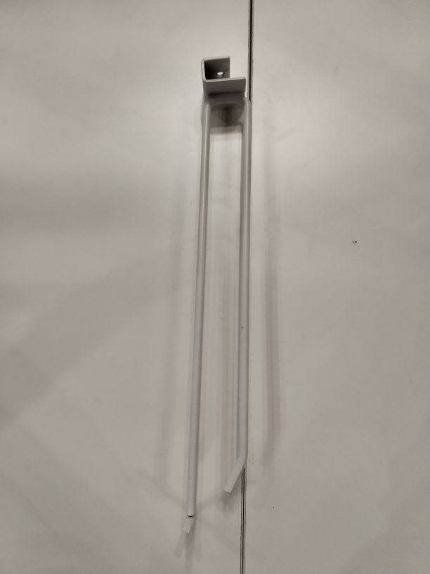 White Hook with Price Holder for Rectangular Tube 35 cm 6 mm