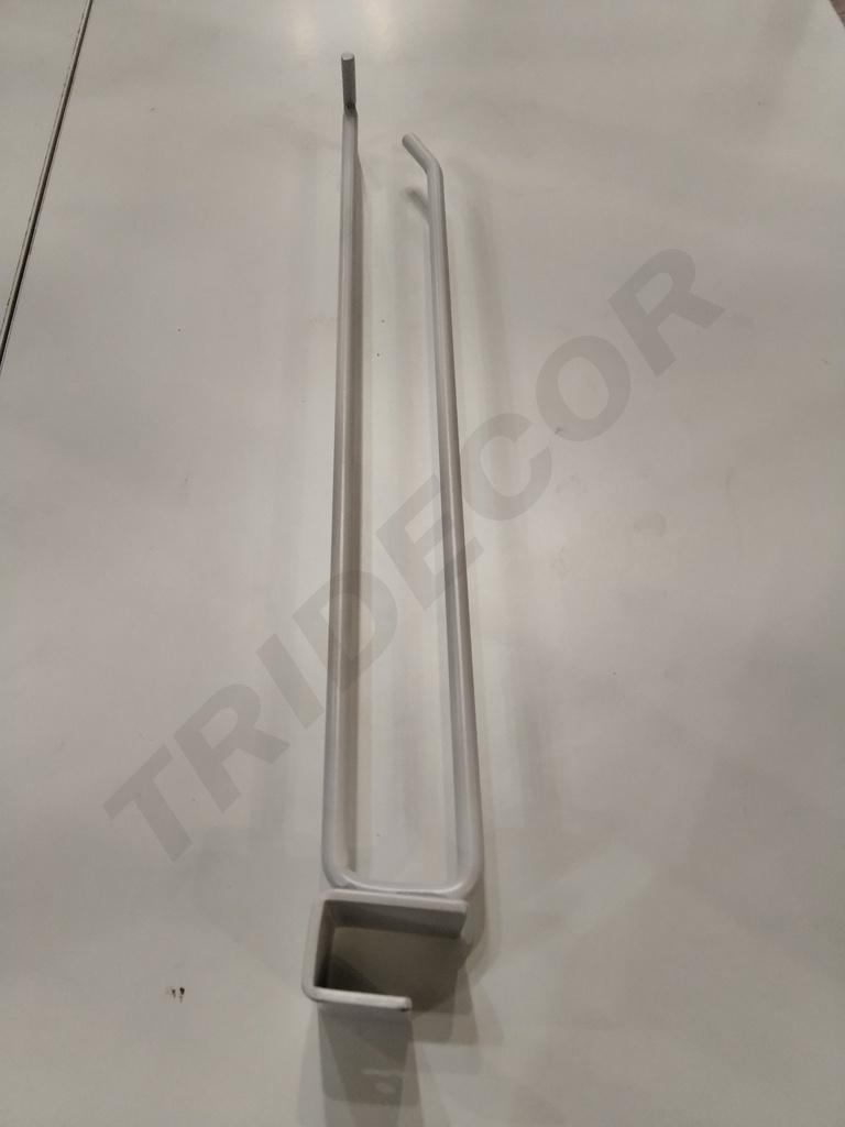 Double White Hook with Price Holder for Rectangular Tube 40Cm 6mm