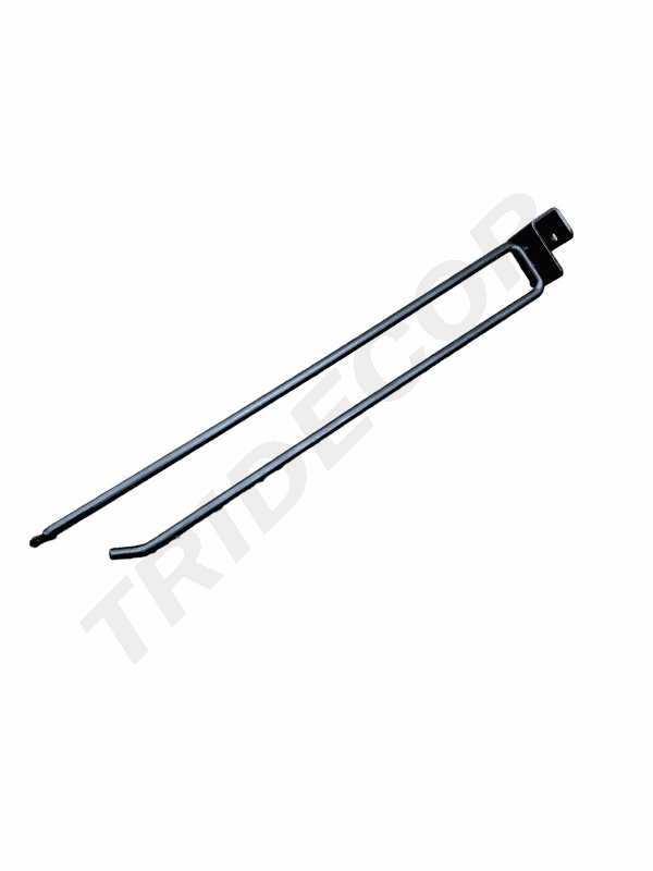 卡扁管亚黑色双线带价格牌6mm 30cm Doble Gancho Con Portaprecio Negro para Tubo