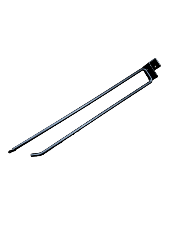 Gancho com Suporte de Preço Preto para Tubo de 30 cm 6 mm