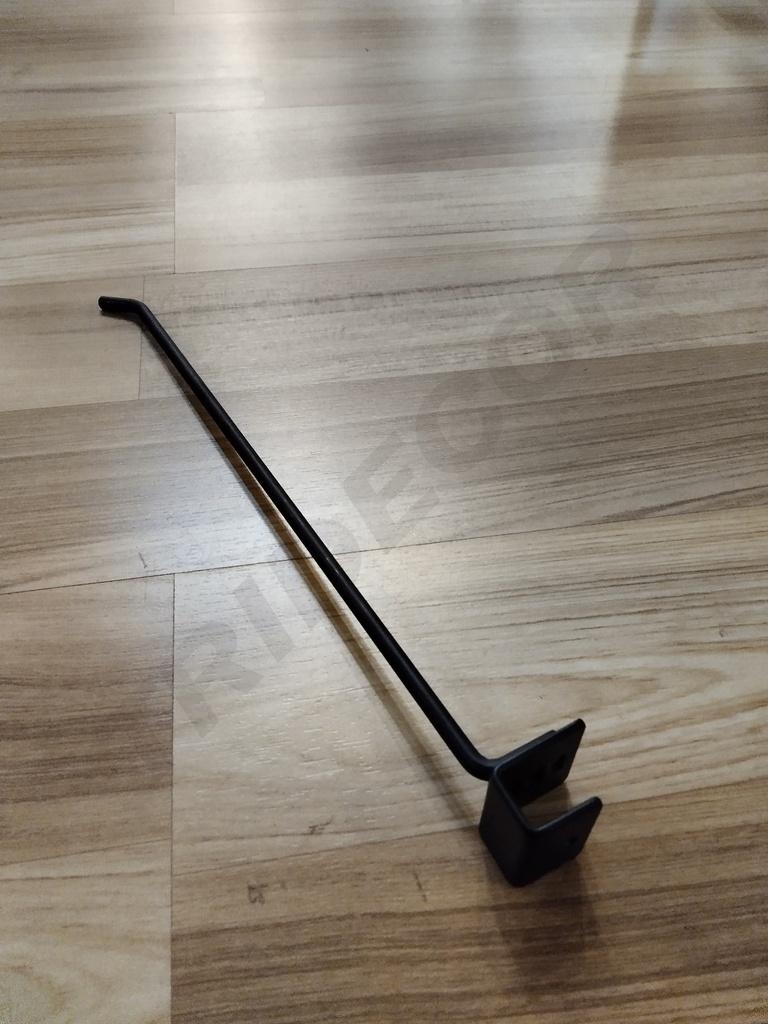 Gancio nero per tubo rettangolare 30 cm 6 mm