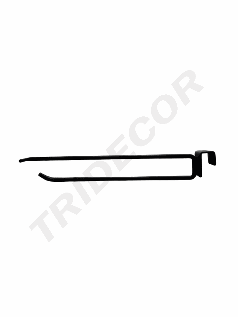 Doppio gancio con portaprezzo per tubo rettangolare, 6 mm