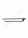 Doppio gancio con portaprezzo per tubo rettangolare, 6 mm