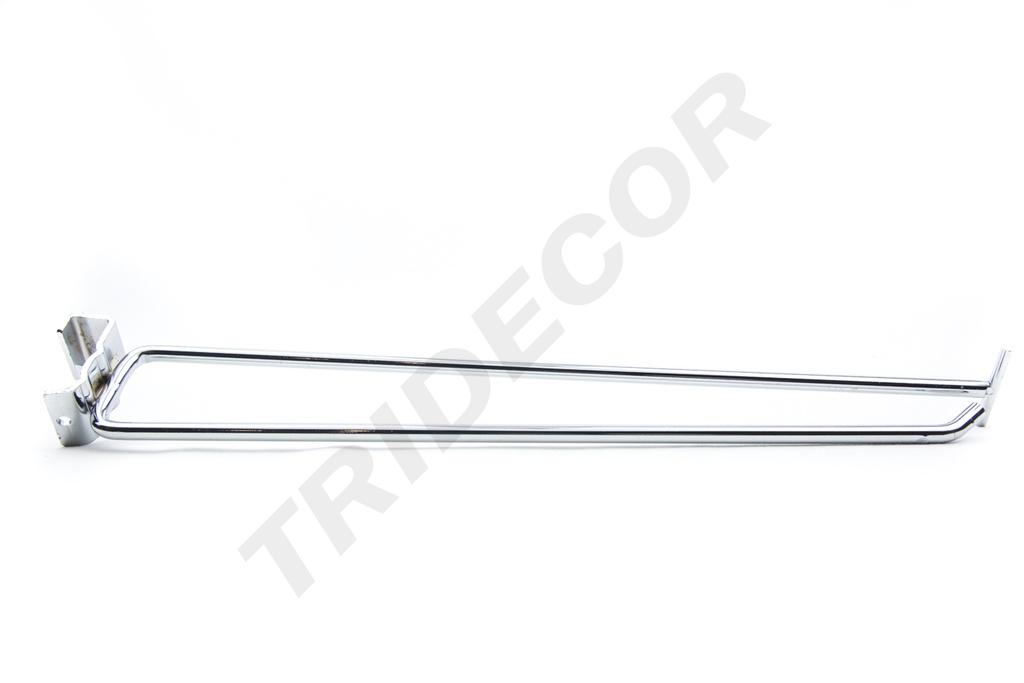 Chrome Hook with Price Holder for Rectangular Tube 25 cm 6 mm