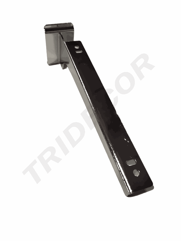 Chrome shelf bracket for narrow slot slat, 25 cm