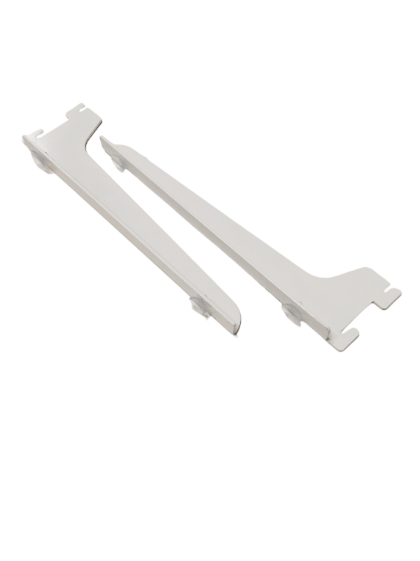 Soporte Blanco Simple De Estante Para Slstema De Cremallera 25Cm.Izq-Drcha