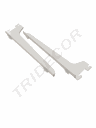 白色2.5厘二爪玻璃托25cm 配细槽双排支条Soporte Blanca para Cremallera 25cm(25par) 50/caja