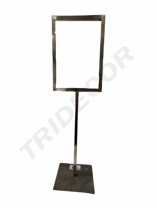 Moldura A5 Portacartel Vertical En Acero Mate Con Base