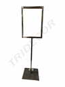Moldura A5 Portacartel Vertical En Acero Mate Con Base