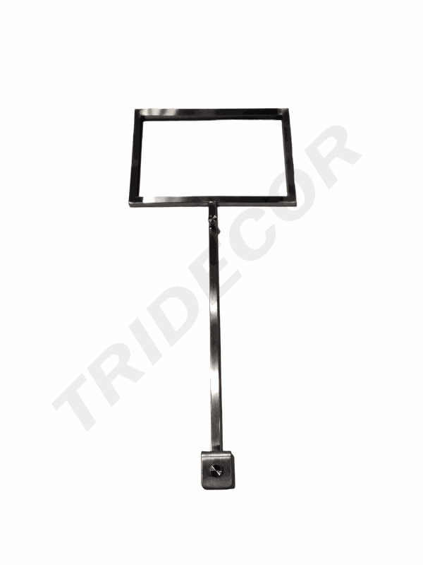 Moldura A5 Portacartel Horizontal En Acero Inoxidable Mate Para Tubo