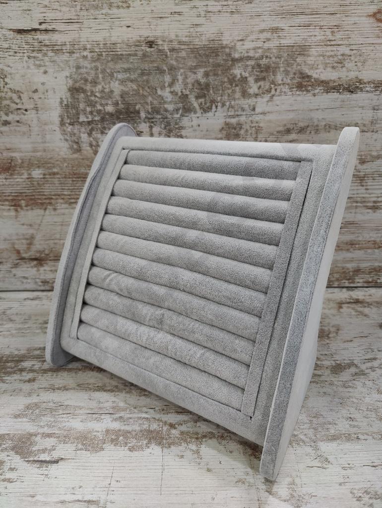 Anneaux d'affichage en forme de L incurvés en velours gris