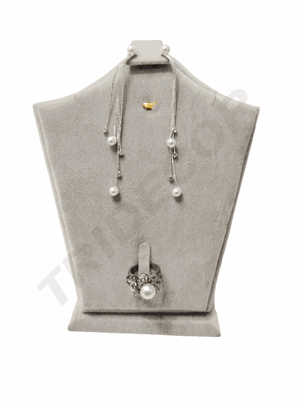 Expositor para Conjunto de Joyas Color Gris 14.5x12.5x8 cm
