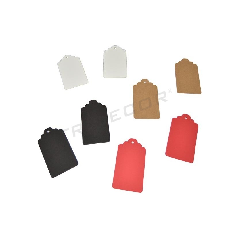 Étiquettes rectangulaires découpées 8x4,5 cm, 100/paquet, différentes couleurs