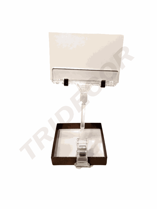 Petit clip porte-prix transparent
