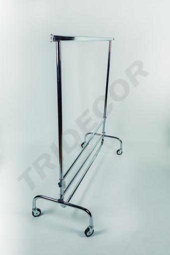 [038001] Porte-manteau pliable avec roulettes 150x50x160 cm chrome
