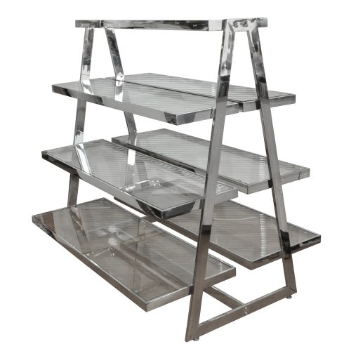 [038537] Metal Display Stand with Glass Shelves 044167