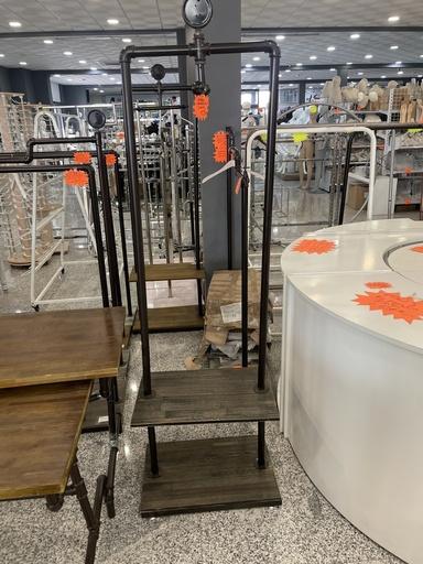 [038756] Portemanteau vintage avec 2 étagères et