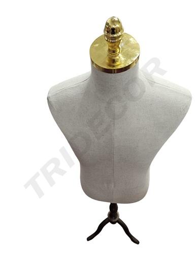 [040376] Bust of a Man in Linen Without Arms with Wooden Leg