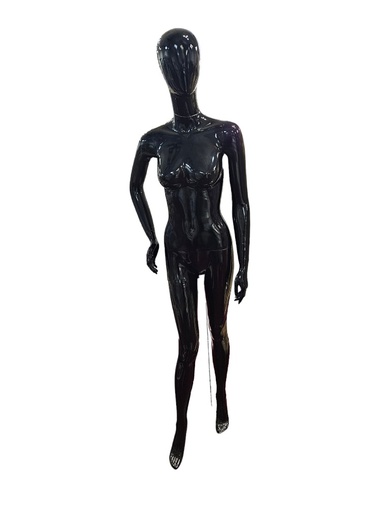 [040780] Mannequin féminin noir brillant