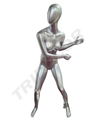 [040971] Maniquí De Mujer Deportista Color Plata