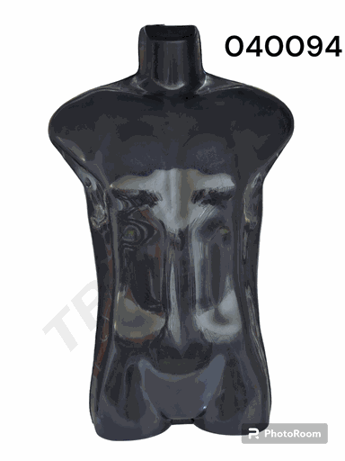 [041003] Silueta Hombre Medio Cuerpo Color Negro