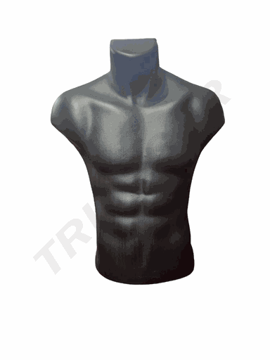 [041021] 金色脖子盖男Busto De Hombre Corto Plastico Negro