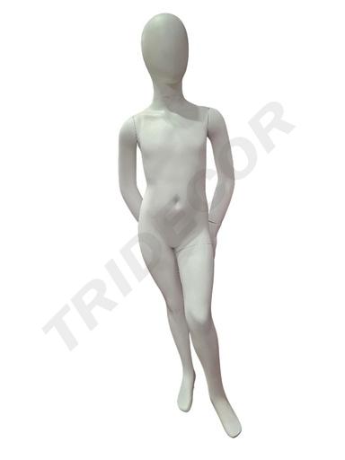 [041023] Mannequin Fille Tête Ronde Blanc Mat