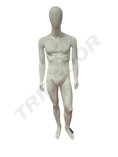 [041093] Maniquí De Hombre Fibra De Vidrio Blanco Mate