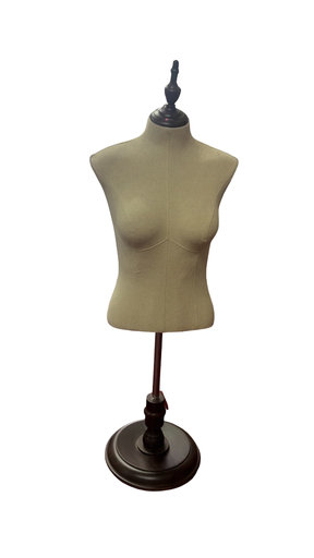 [041161] 半身台模模特无手无头白麻中码 Busto Medio Cuerpo Sin Cabeza Sin Brazo Tela Lino Tamaño M