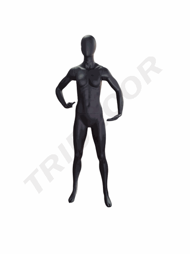 [041220] 运动亚黑女模带头 Maniqui Mujer Con Cabeza Deportivo Negro Mate