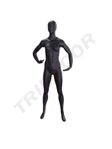 [041220] Mannequin féminin avec tête de sport noir mat