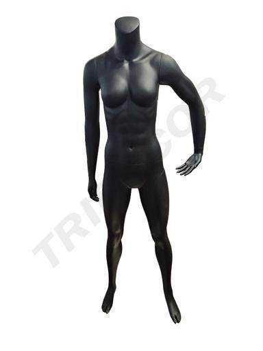 [041222] Maniquí De Mujer Deportiva Sin Cabeza Negro Mate