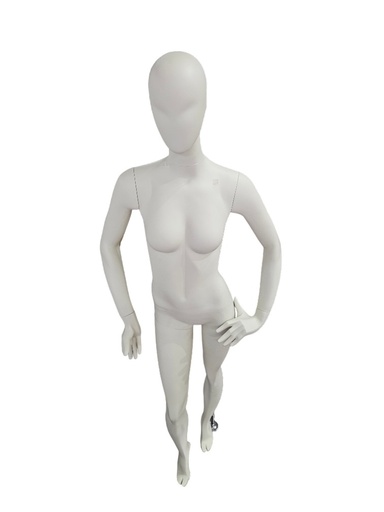 [041242] Female mannequin sitting in cream white