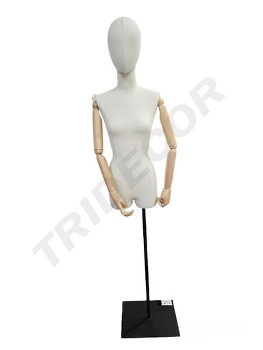 [041333] Busto De Linho Com Base Preta