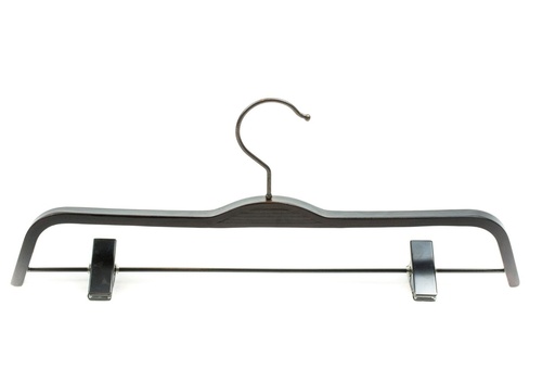[005075] 仿古胶合木成人裤架 Percha de madera wengue con pinzas