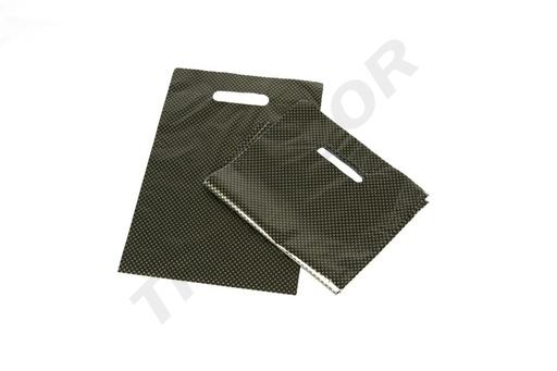 [010074] Bolsa de Plástico Asa Troquelada 25X35cm Punto Oro100 /Pq 10Pq/caja 